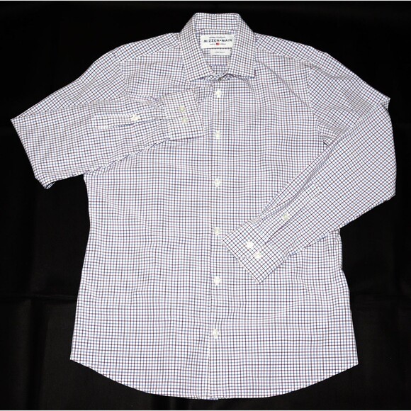 Mizzen + Main Leeward Trim Fit Men's Long Sleeve‎ Button Front Shirt Size Large